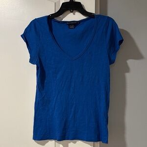 Ralph Lauren Women's V-Neck Blue Tee